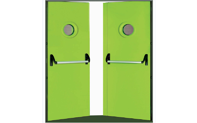 Çift Kanatlı Cam Menfezli Yangın Kapısı